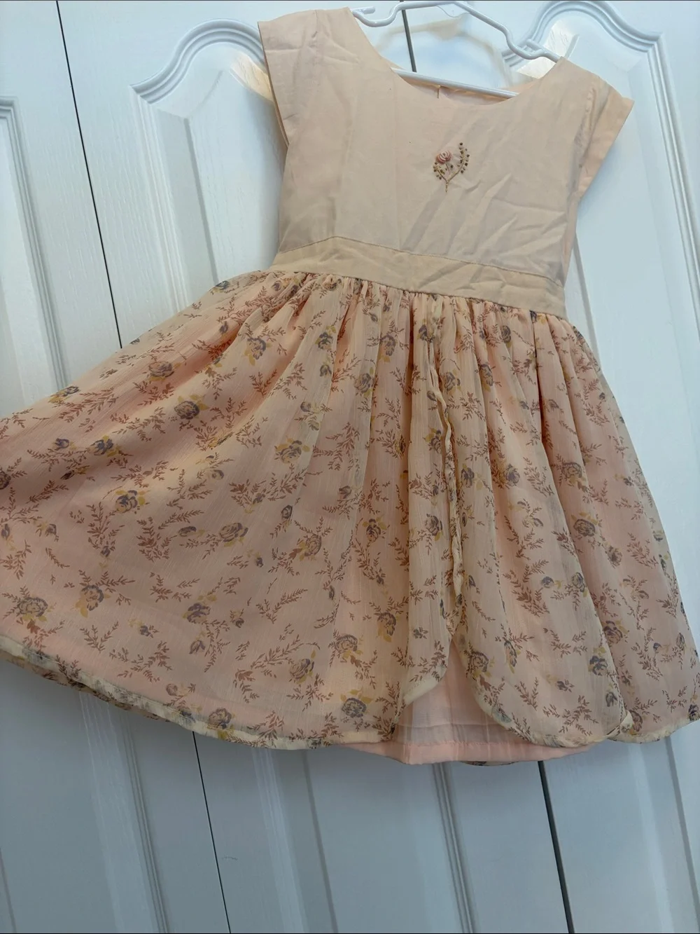 Well Dressed Wolf Girls' Pink Embroidered Floral Party Dress 5 NWT